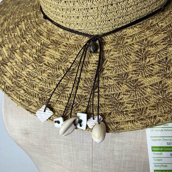 Cappelli Straw Sun Hat Sewn Braid paper hat, 22-1/2" circumference, Size 7-1/4 - Picture 4 of 7